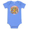 Childhood Cancer Tiny Shoes Onesie - JohnVsGBMHeather Columbia Blue3 - 6m