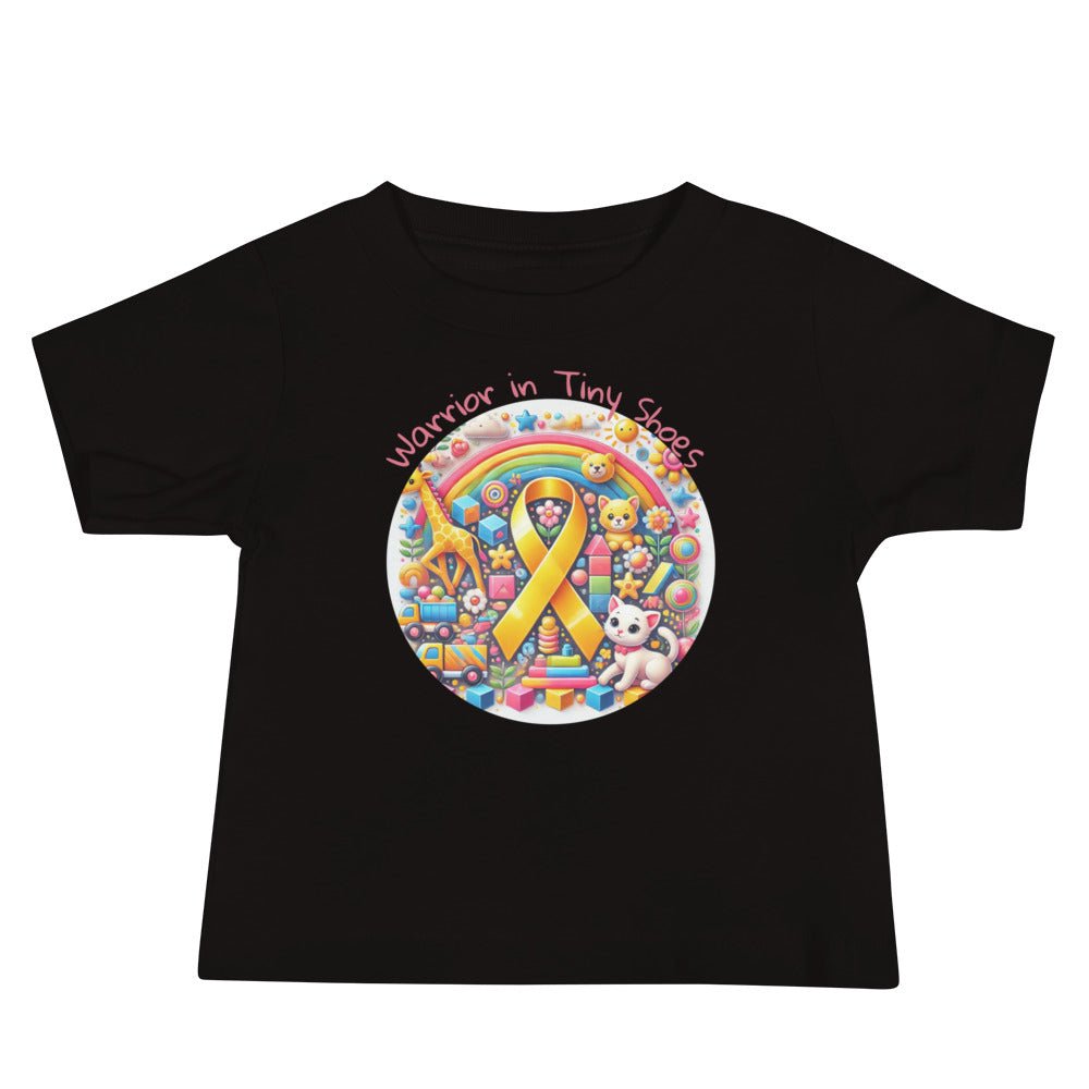 Childhood Cancer Tiny Shoes Tee - JohnVsGBMBlack6 - 12m