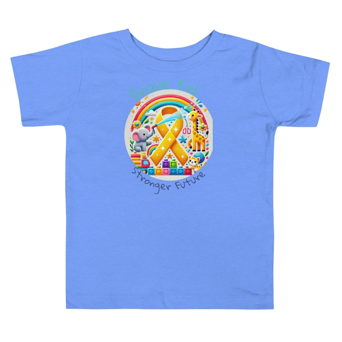 Childhood Cancer Toddler Brave Tee - JohnVsGBMHeather Columbia Blue2T