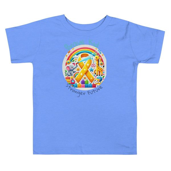 Childhood Cancer Toddler Brave Tee - JohnVsGBMHeather Columbia Blue2T