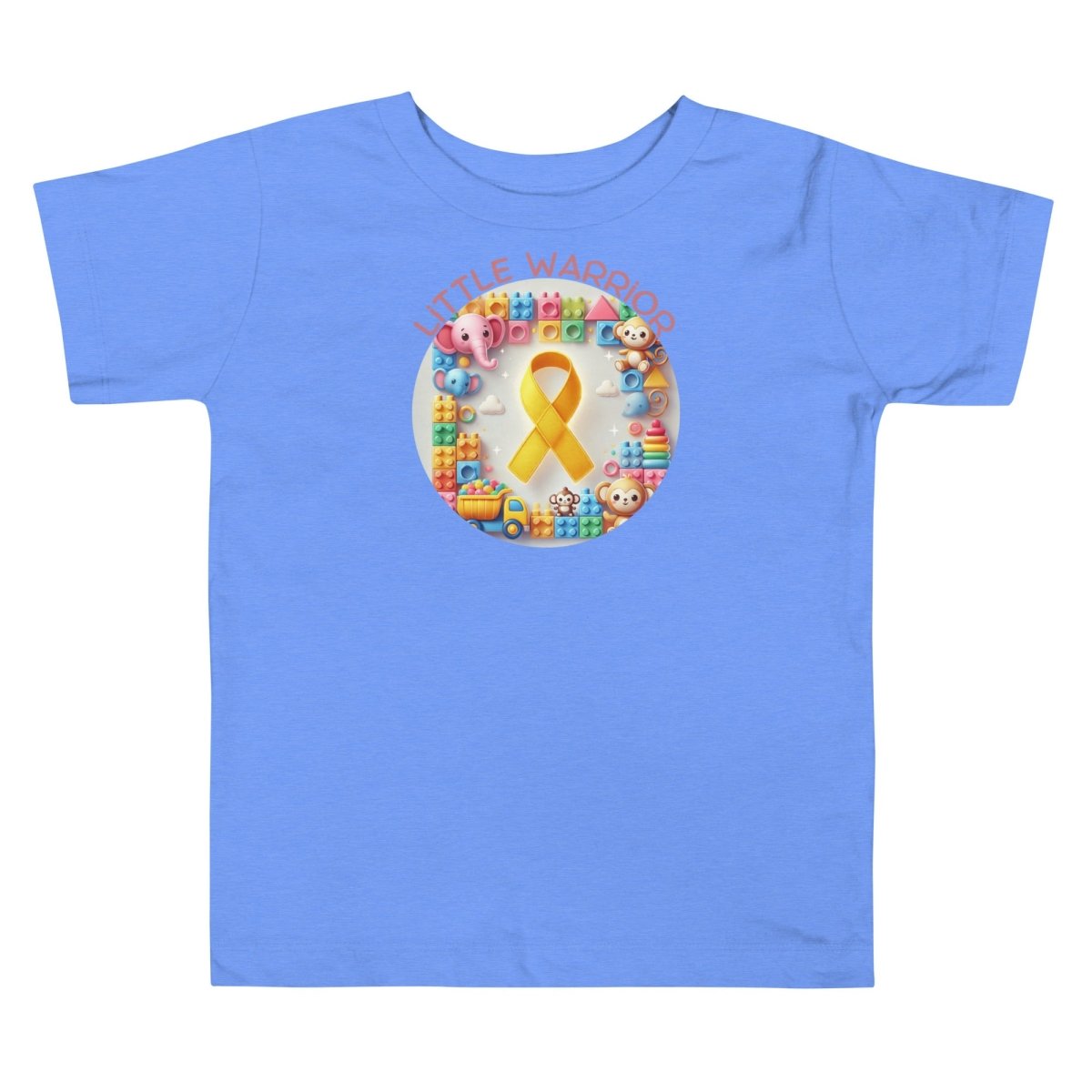 Childhood Cancer Toddler Brick Tee - JohnVsGBMHeather Columbia Blue2T