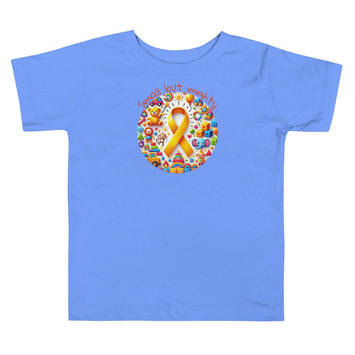 Childhood Cancer Toddler Mighty Tee - JohnVsGBMHeather Columbia Blue2T