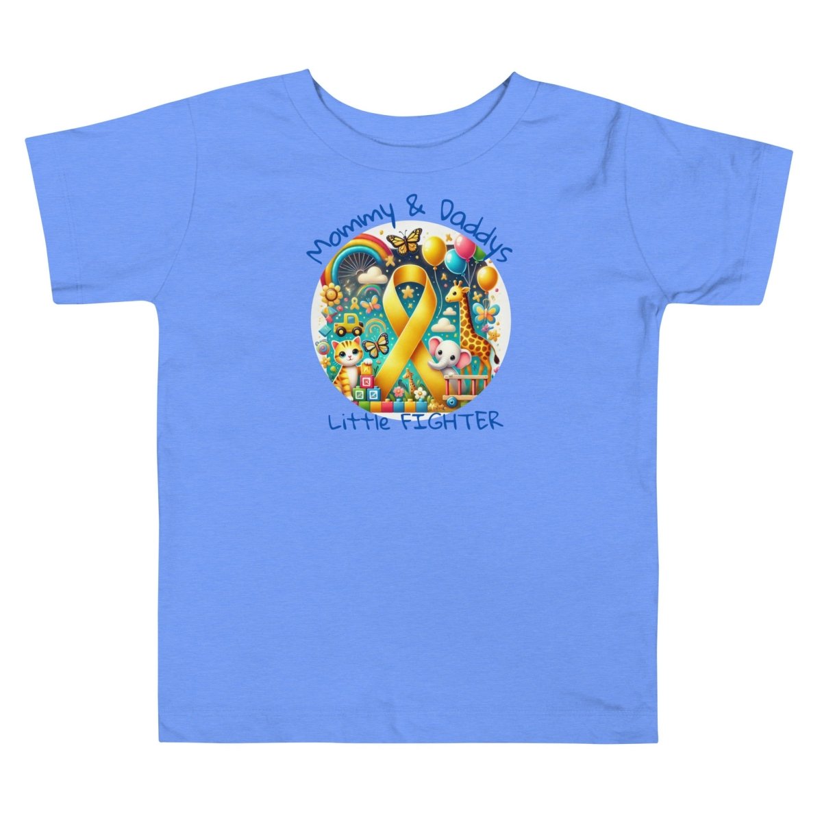 Childhood Cancer Toddler Mommy/Daddy Tee - JohnVsGBMHeather Columbia Blue2T