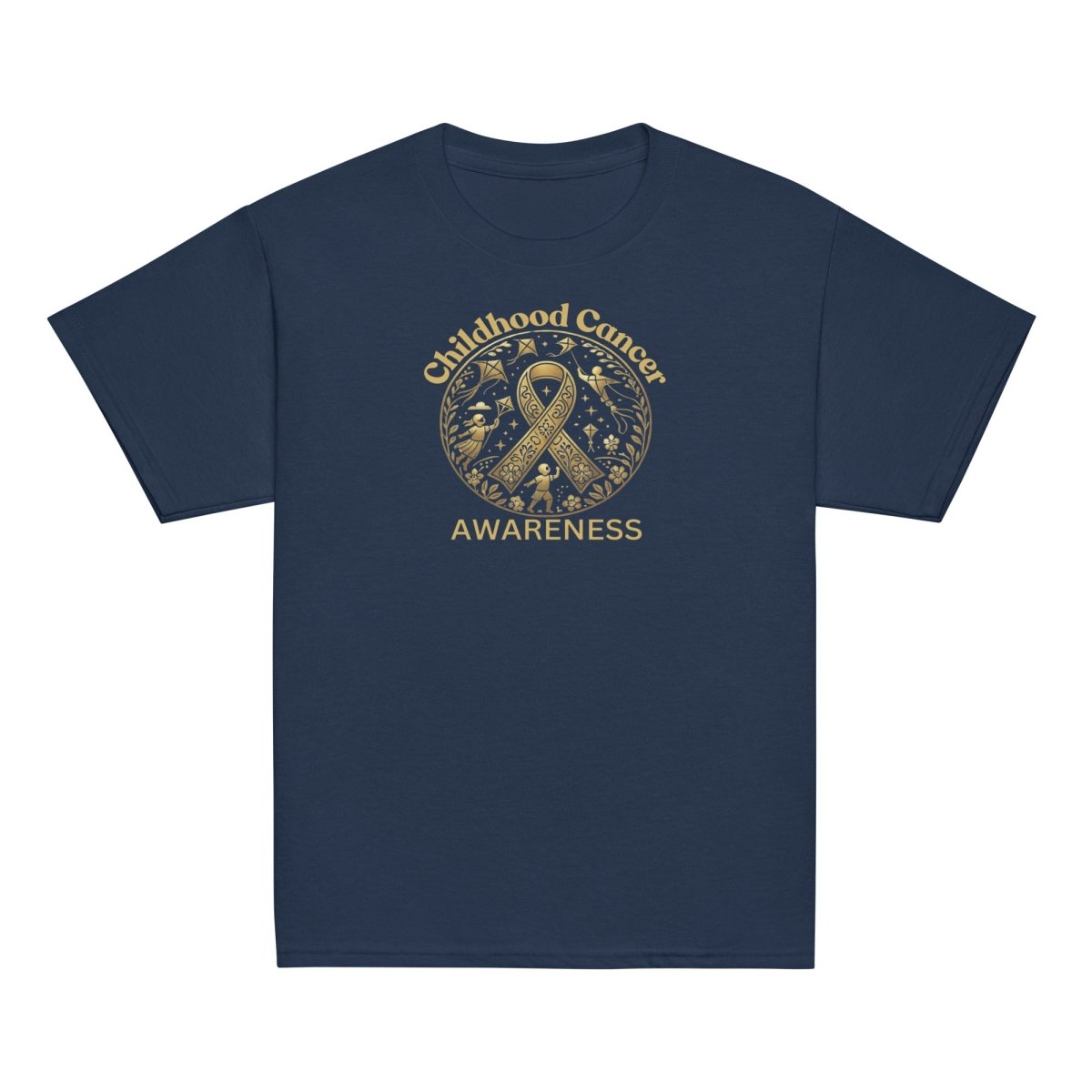 Childhood Cancer Youth Gold Tee - JohnVsGBMNavyXS