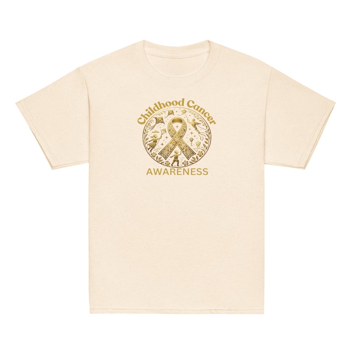 Childhood Cancer Youth Gold Tee - JohnVsGBMNaturalXS