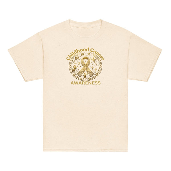 Childhood Cancer Youth Gold Tee - JohnVsGBMNaturalXS