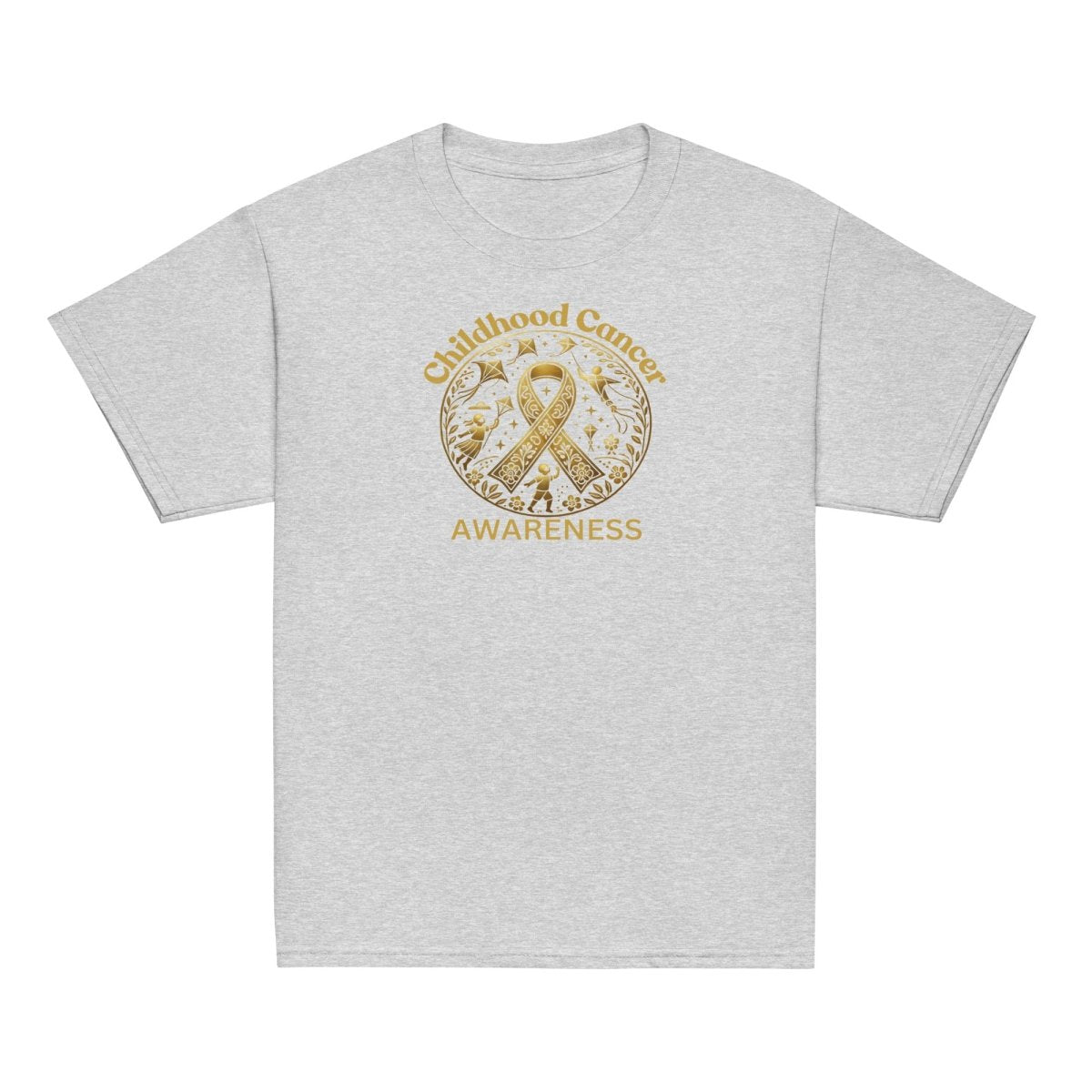 Childhood Cancer Youth Gold Tee - JohnVsGBMSport GreyXS