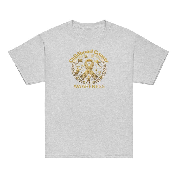 Childhood Cancer Youth Gold Tee - JohnVsGBMSport GreyXS