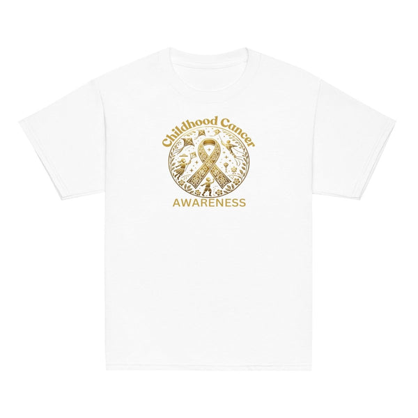 Childhood Cancer Youth Gold Tee - JohnVsGBMWhiteXS