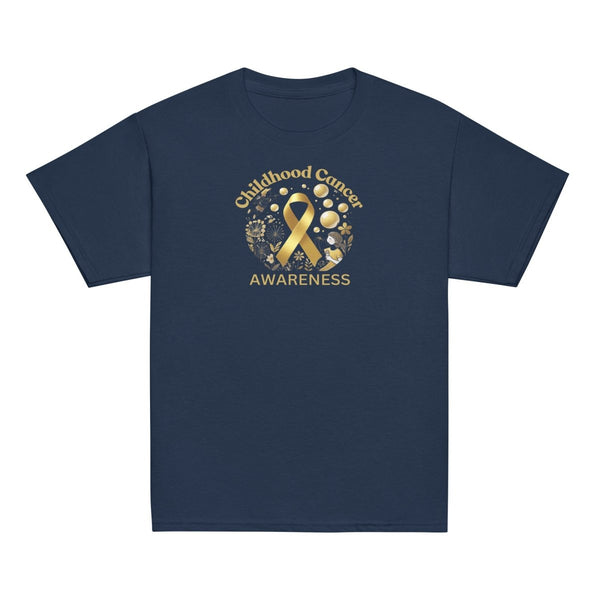 Childhood Cancer Youth Gold/Bubble Tee - JohnVsGBMNavyXS