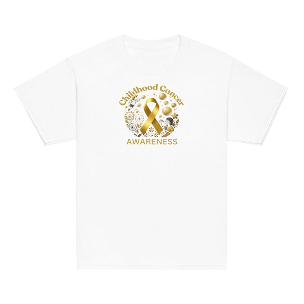 Childhood Cancer Youth Gold/Bubble Tee - JohnVsGBMWhiteXS