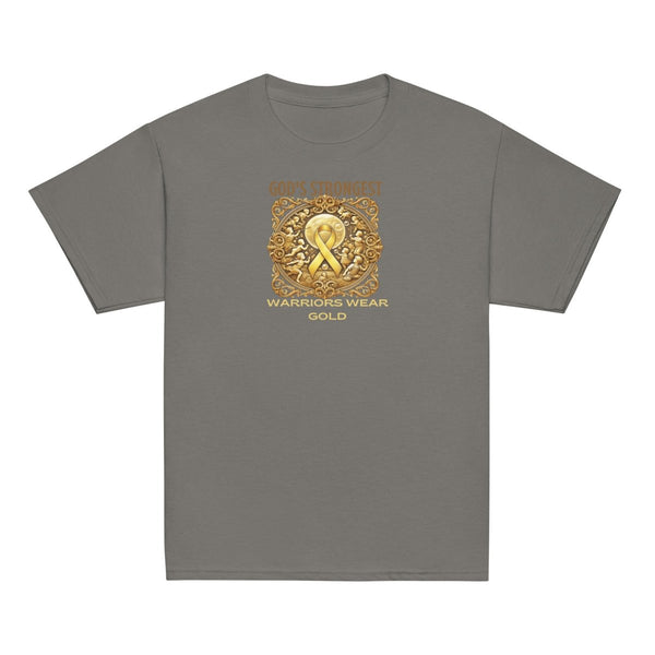 Childhood Cancer Youth Strongest Tee - JohnVsGBMCharcoalXS