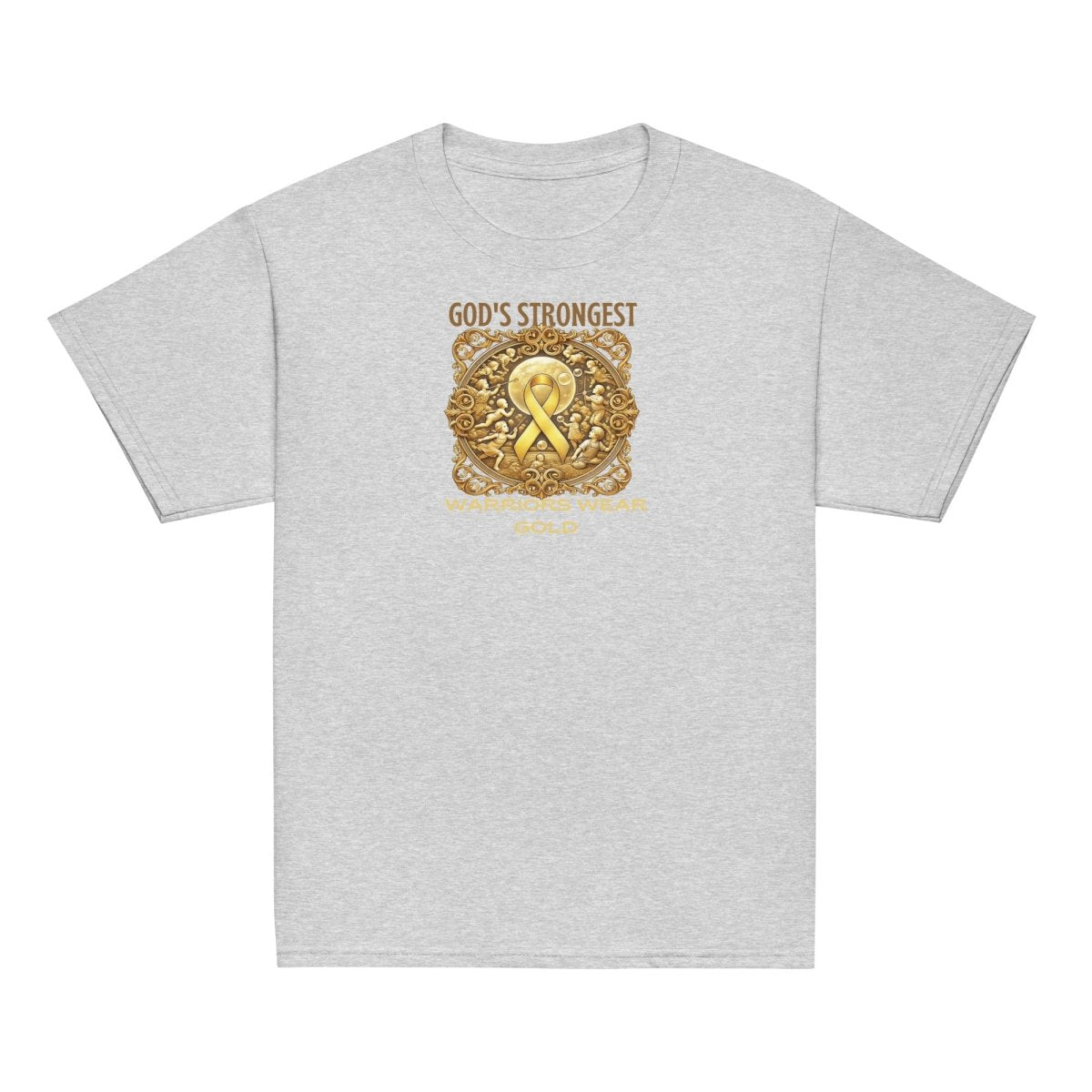 Childhood Cancer Youth Strongest Tee - JohnVsGBMSport GreyXS