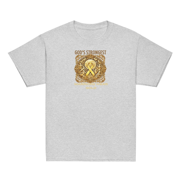 Childhood Cancer Youth Strongest Tee - JohnVsGBMSport GreyXS