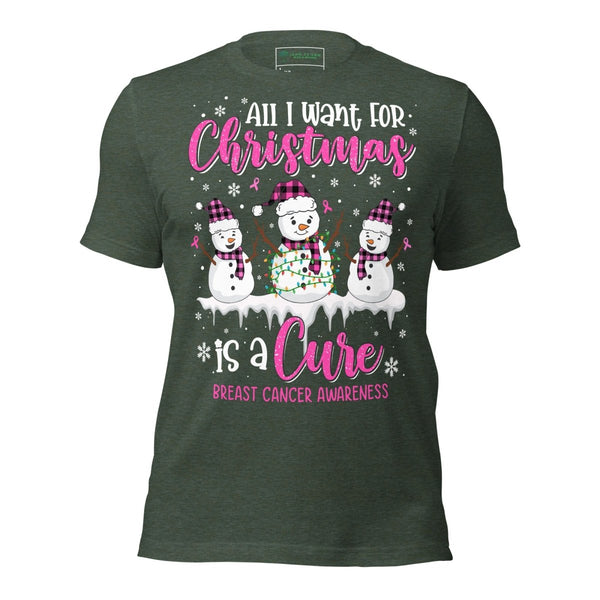 Christmas Breast Cancer WIsh Tee - JohnVsGBMHeather ForestS