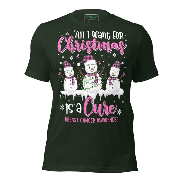 Christmas Breast Cancer WIsh Tee - JohnVsGBMHeather EmeraldXS