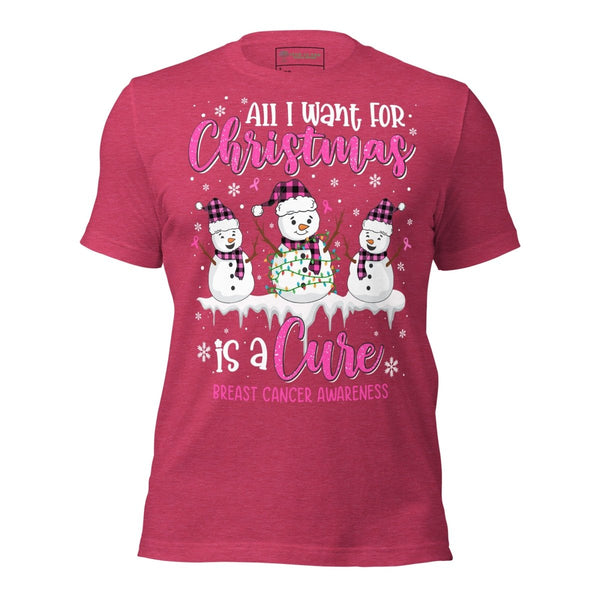 Christmas Breast Cancer WIsh Tee - JohnVsGBMHeather RaspberryS