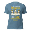 Christmas Childhood Cancer Wish Tee - JohnVsGBMSteel BlueXS