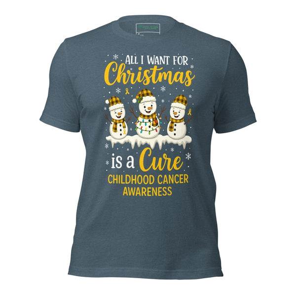 Christmas Childhood Cancer Wish Tee - JohnVsGBMHeather SlateXS