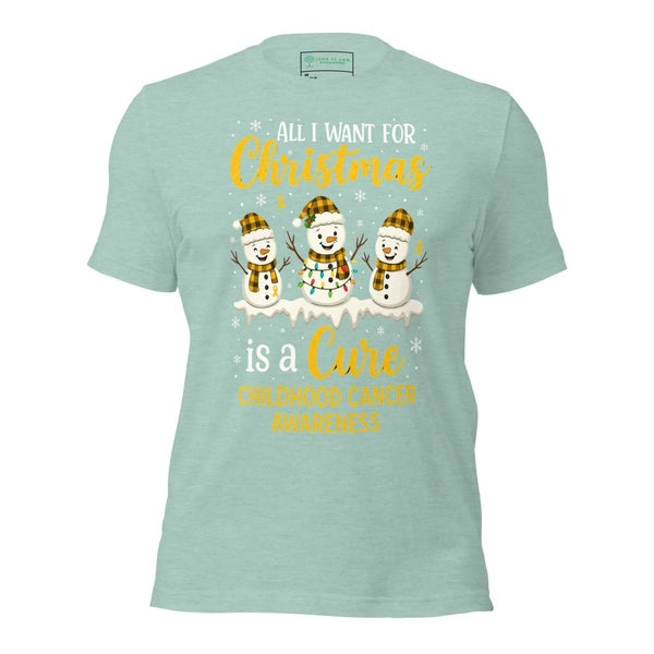 Christmas Childhood Cancer Wish Tee - JohnVsGBMHeather Prism Dusty BlueXS