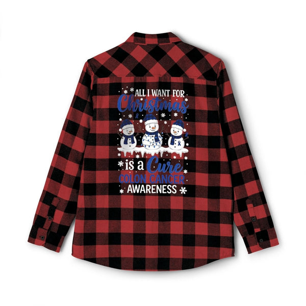 Christmas Colon Cancer Flannel - JohnVsGBMGrey Heather/ BlackXS