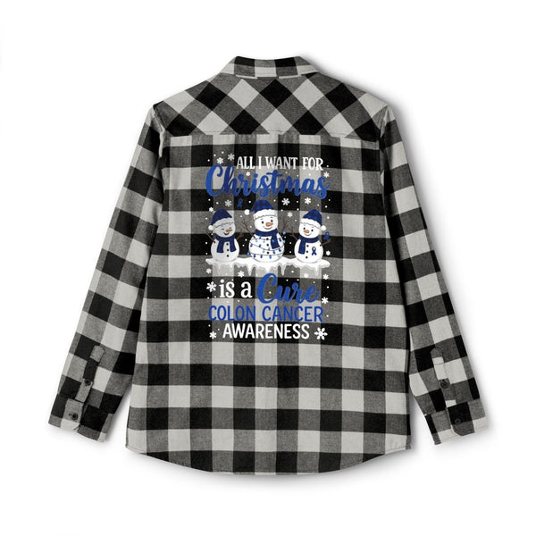 Christmas Colon Cancer Flannel - JohnVsGBMGrey Heather/ BlackXS