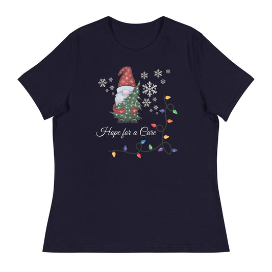 Christmas Elf Hope for a Cure Women's Relaxed Tee - JohnVsGBMNavyS