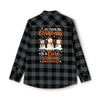 Christmas Leukemia Cancer Flannel - JohnVsGBMGrey Heather/ BlackXS
