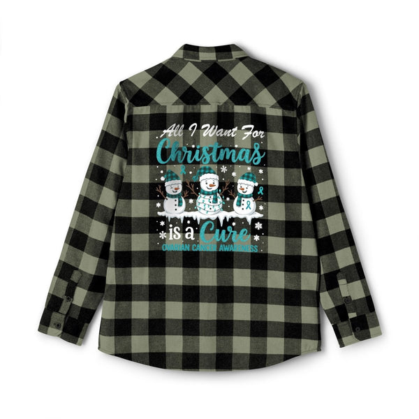 Christmas Ovarian Cancer Flannel - JohnVsGBMOlive / BlackXS