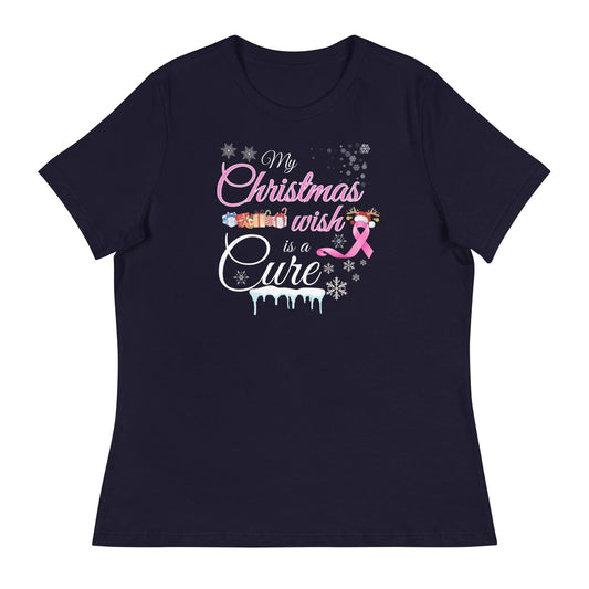 Christmas Wish is a Cure Women's Relaxed Tee - JohnVsGBMNavyS