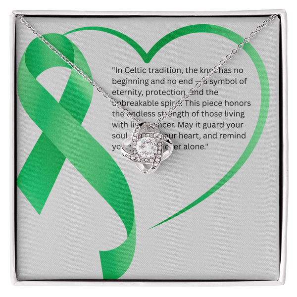 Circle of Hope – Liver Cancer Knot Jewelry - JohnVsGBM14K White Gold FinishStandard Box