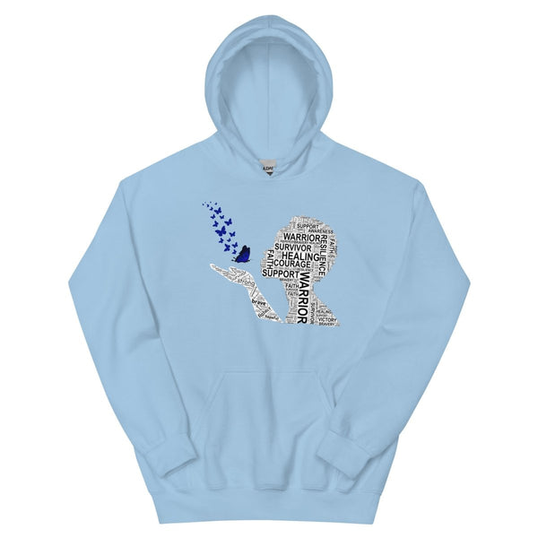 Colon Cancer Butterfly Hoodie - JohnVsGBMLight BlueS