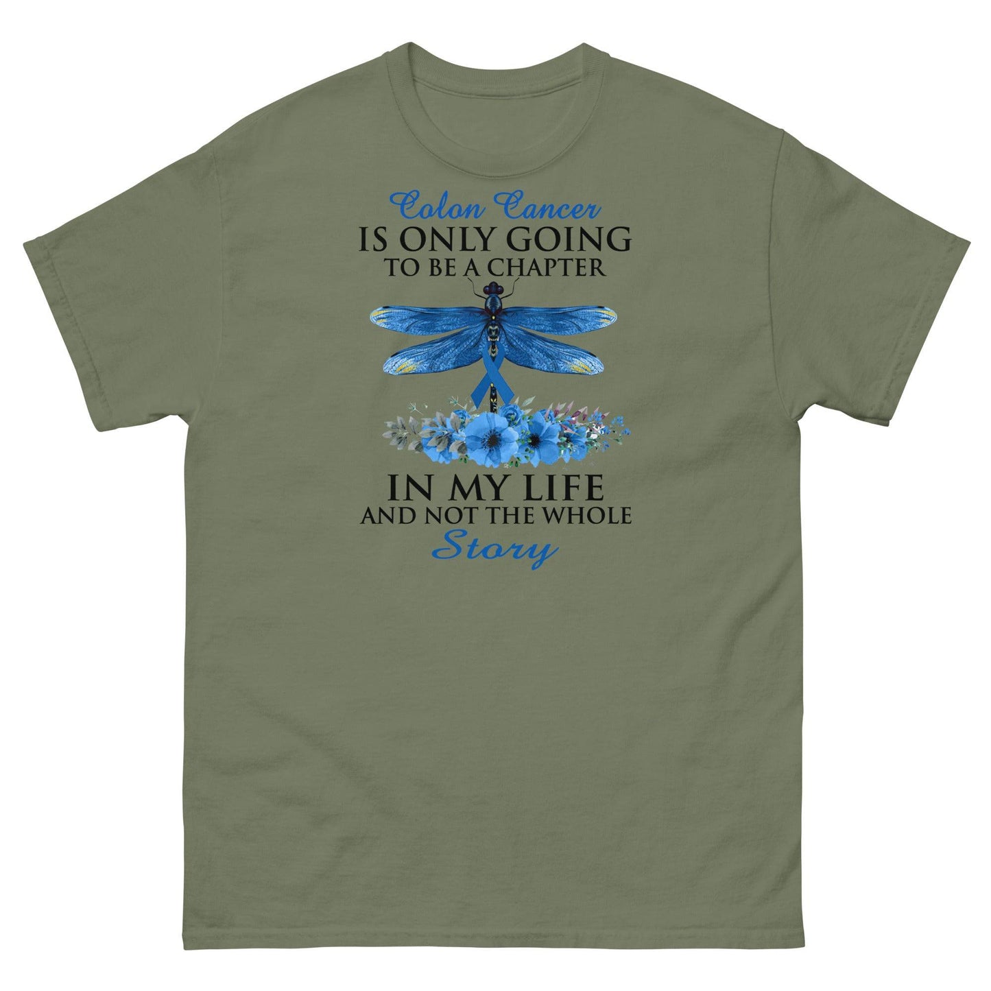 Colon Cancer Dragonfly Chapter Tee - JohnVsGBMMilitary GreenS