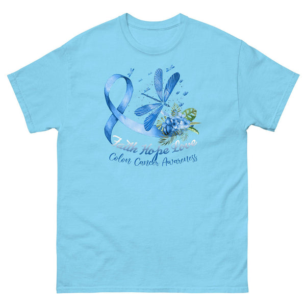 Colon Cancer Dragonfly Faith Hope Love Tee - JohnVsGBMSkyS