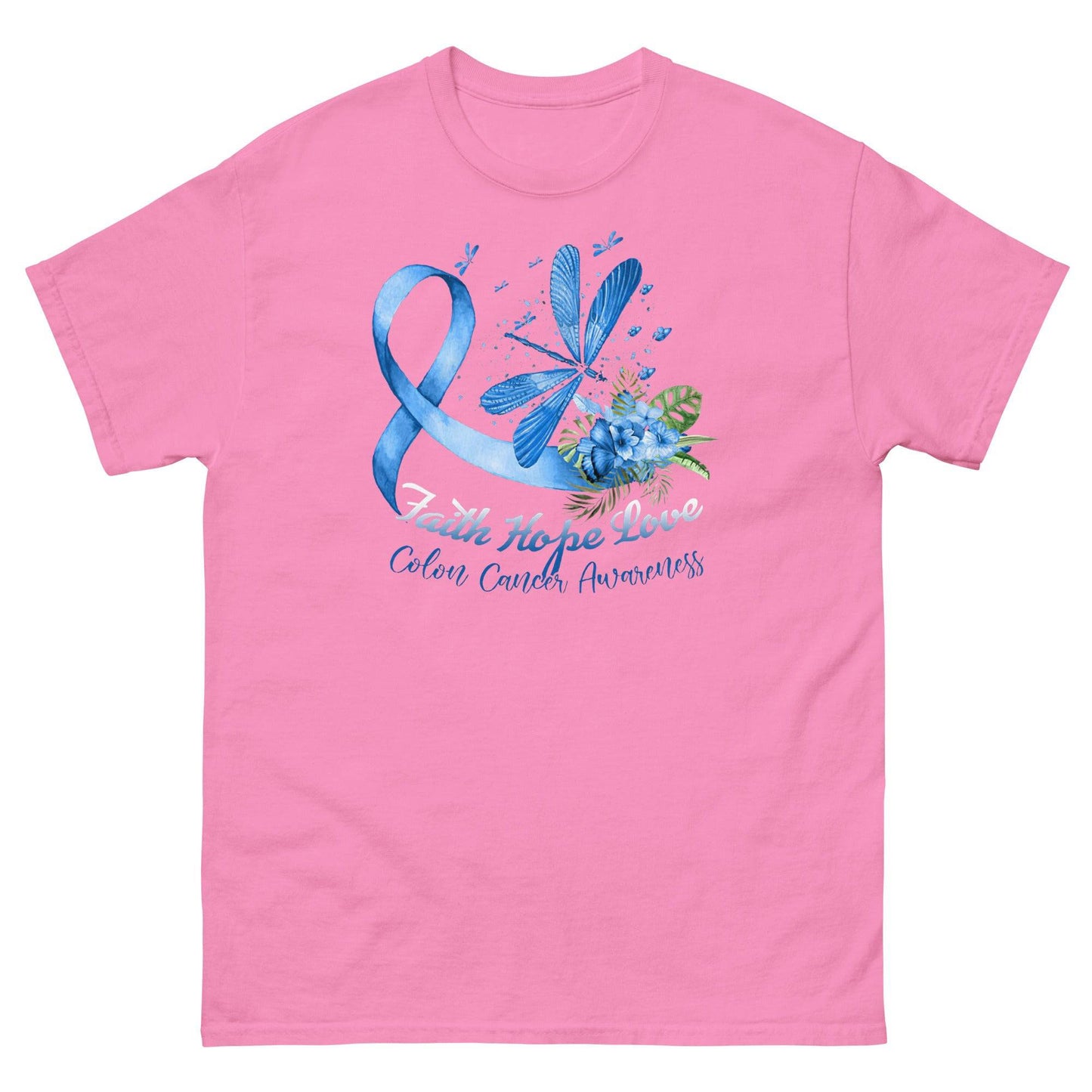 Colon Cancer Dragonfly Faith Hope Love Tee - JohnVsGBMAzaleaS