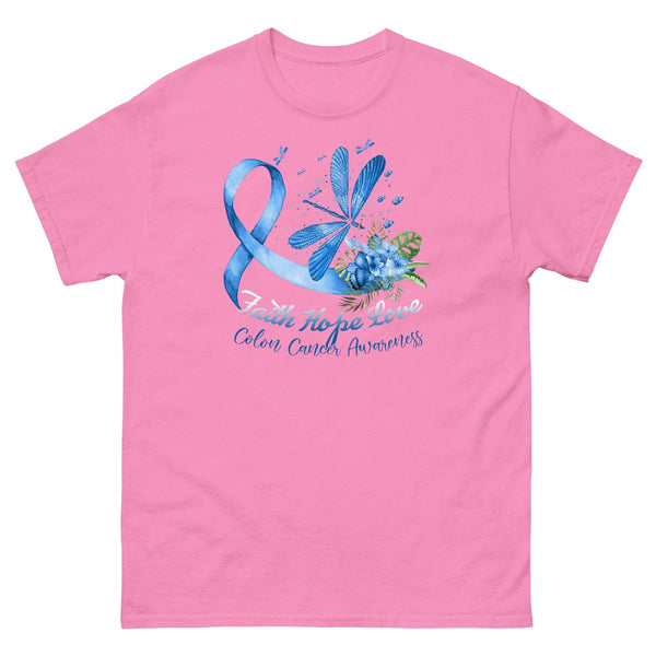 Colon Cancer Dragonfly Faith Hope Love Tee - JohnVsGBMAzaleaS