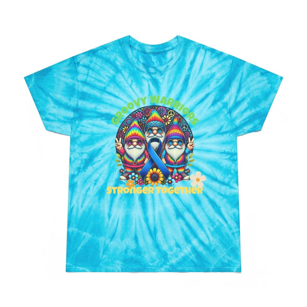 Colon Cancer Groovy Warriors Tie - Dye Tee - JohnVsGBMTurquoiseS