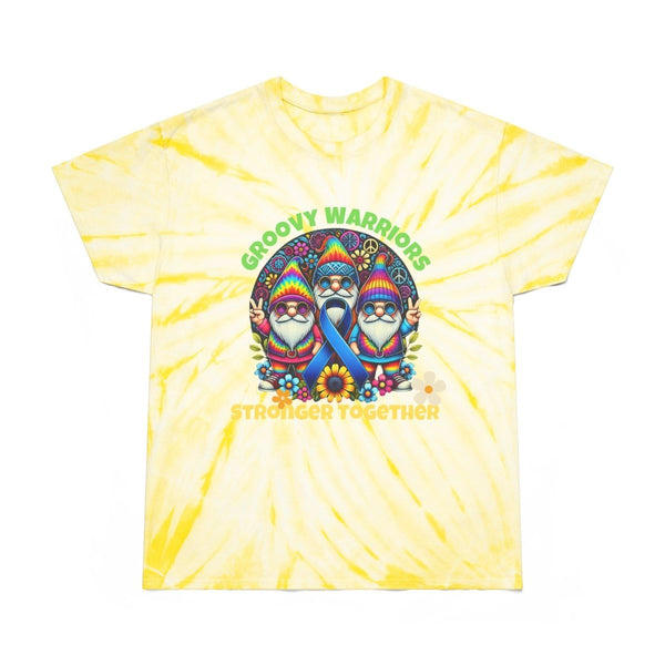 Colon Cancer Groovy Warriors Tie - Dye Tee - JohnVsGBMPale YellowS