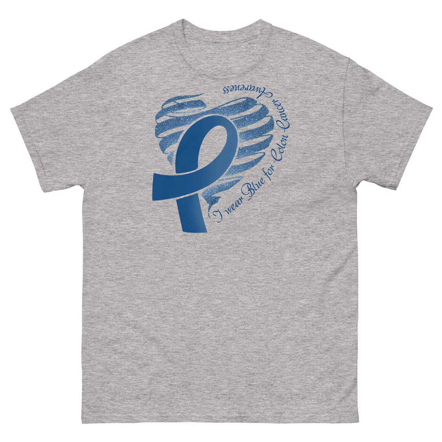 Colon Cancer Heart Ribbon Tee - JohnVsGBMSport GreyS