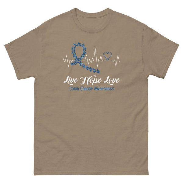 Colon Cancer Heartbeat Tee - JohnVsGBMBrown SavanaS