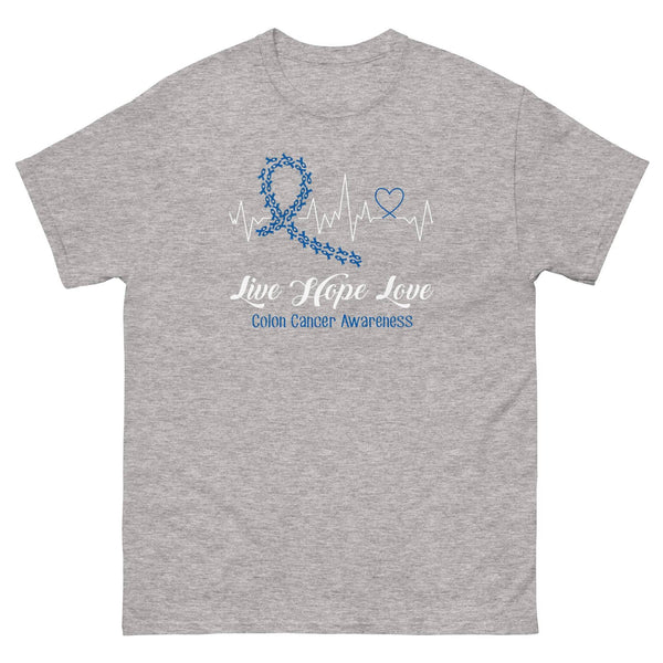 Colon Cancer Heartbeat Tee - JohnVsGBMSport GreyS