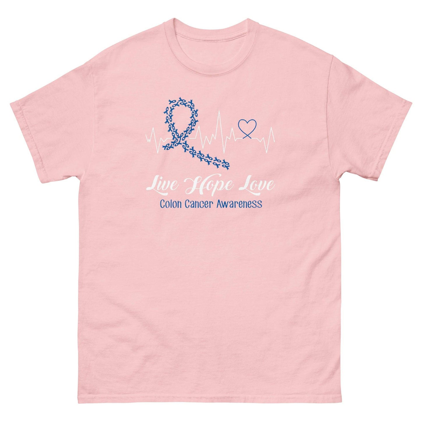 Colon Cancer Heartbeat Tee - JohnVsGBMLight PinkS