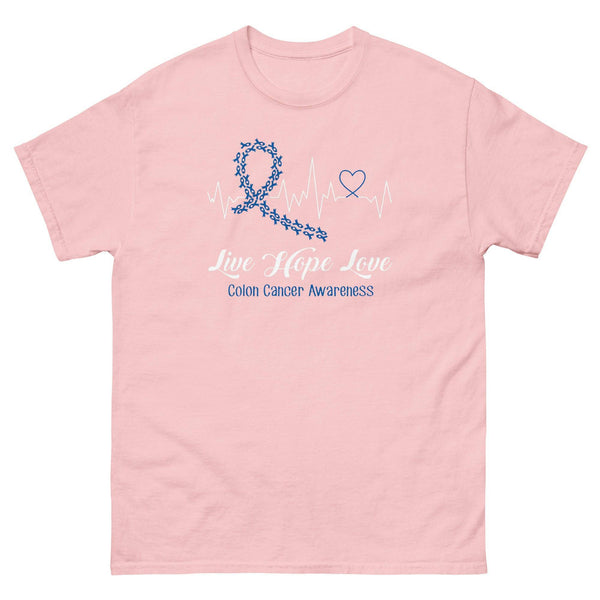 Colon Cancer Heartbeat Tee - JohnVsGBMLight PinkS