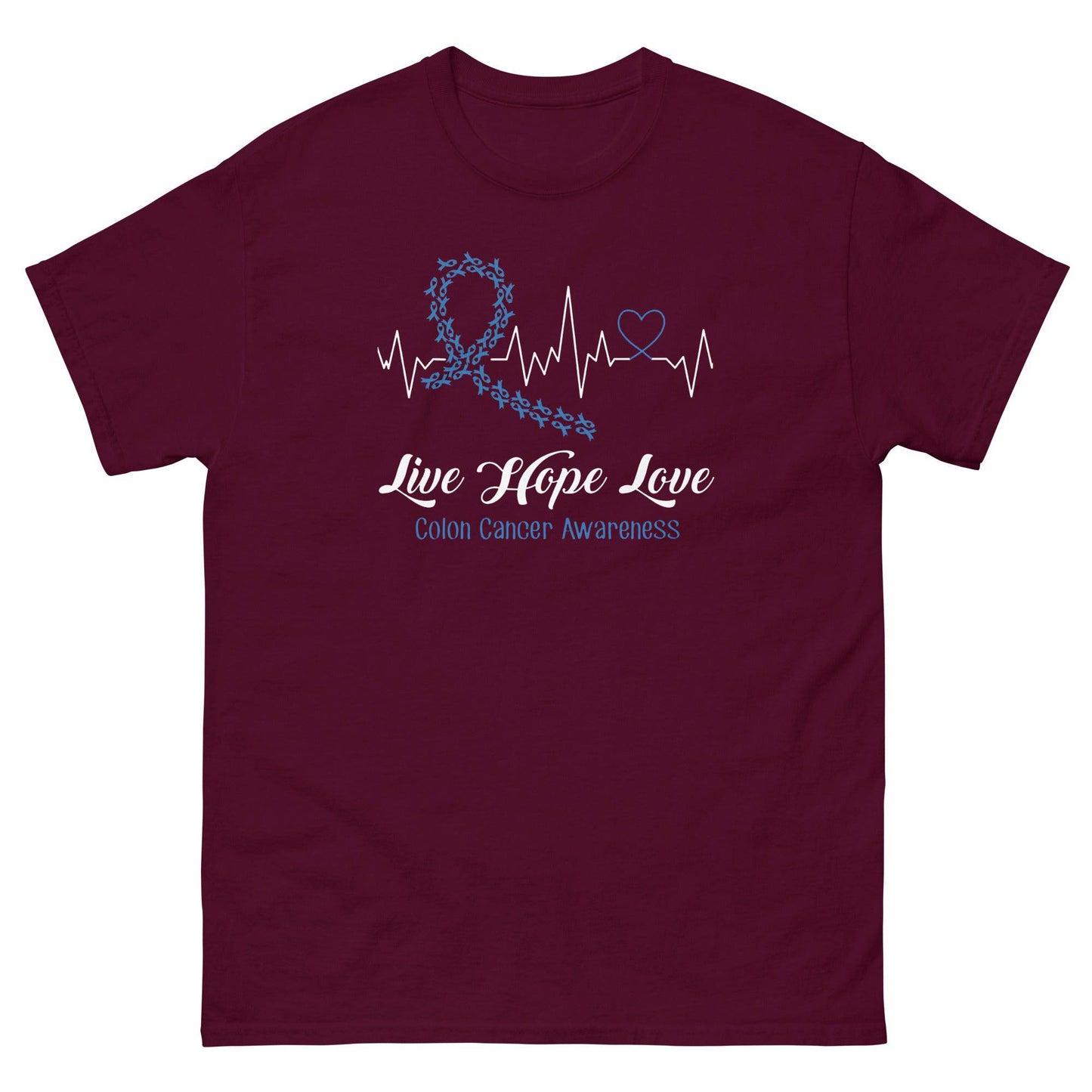 Colon Cancer Heartbeat Tee - JohnVsGBMMaroonS