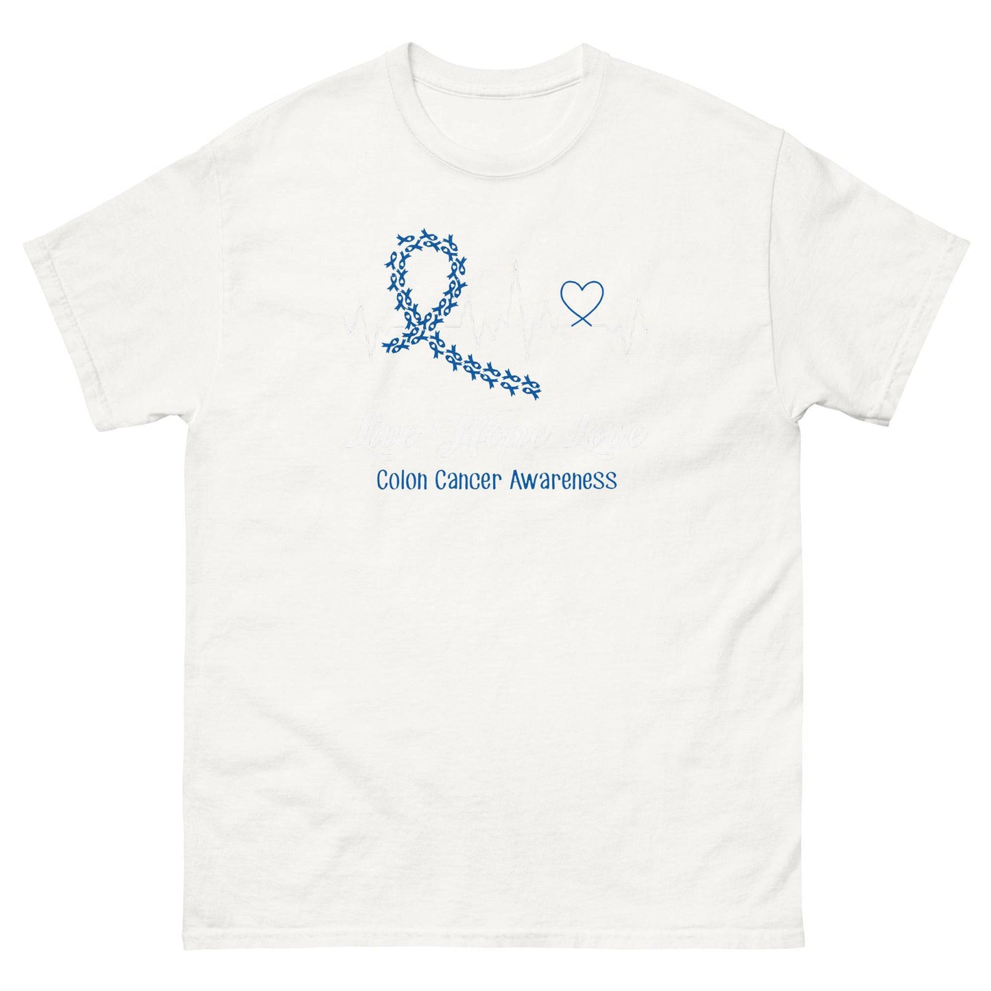 Colon Cancer Heartbeat Tee - JohnVsGBMWhiteS