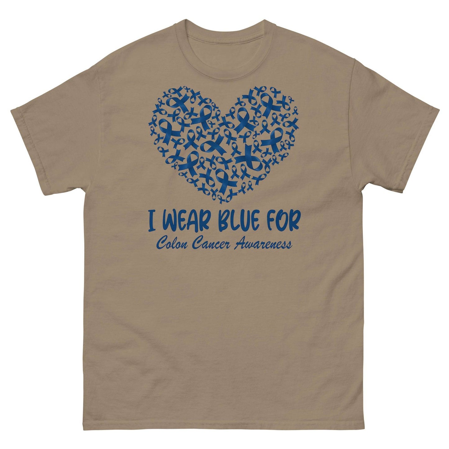 Colon Cancer I Wear Blue Heart Tee - JohnVsGBMBrown SavanaS