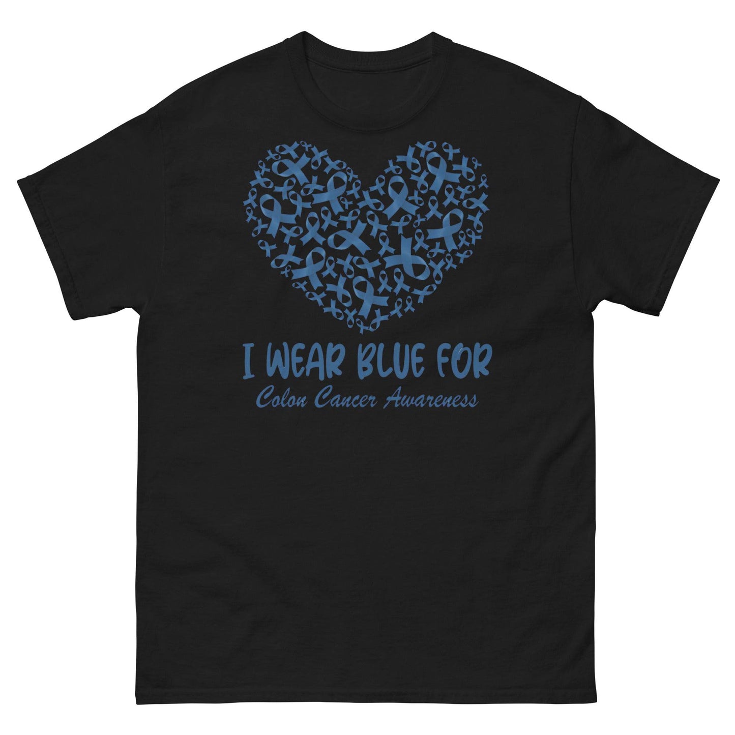 Colon Cancer I Wear Blue Heart Tee - JohnVsGBMBlackS