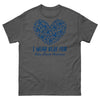 Colon Cancer I Wear Blue Heart Tee - JohnVsGBMDark HeatherS