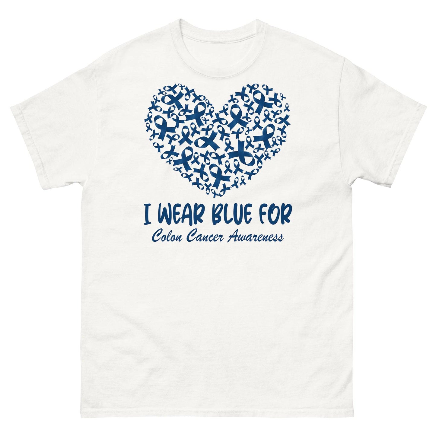 Colon Cancer I Wear Blue Heart Tee - JohnVsGBMWhiteS