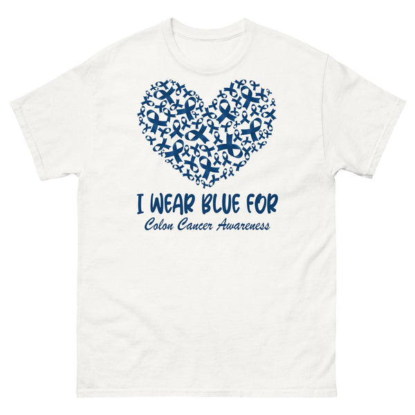 Colon Cancer I Wear Blue Heart Tee - JohnVsGBMWhiteS